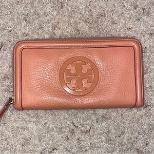 Tory Burch Peach Leather Wallet